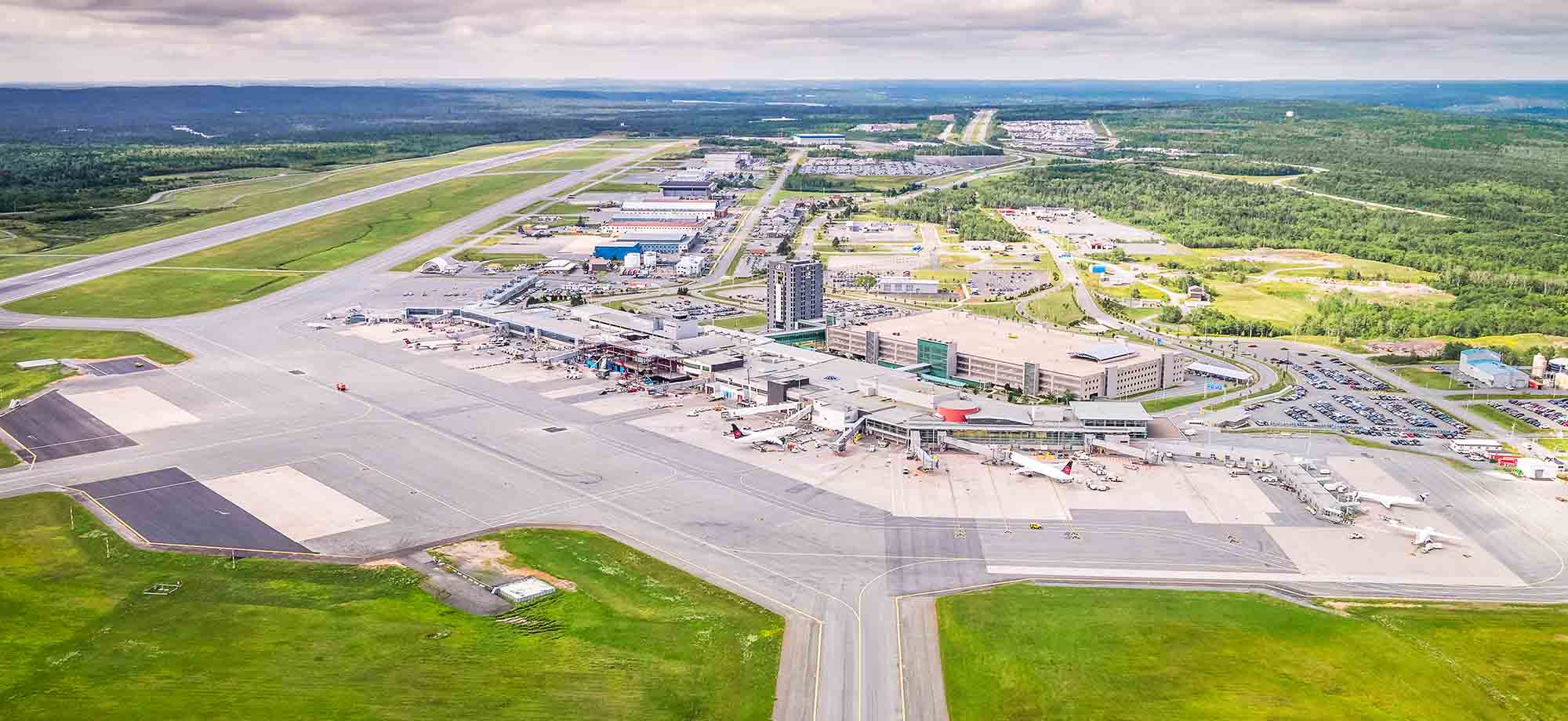 Overhead photo of the airport