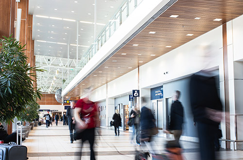 Interior photo of airport