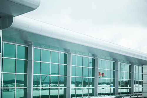 Exterior photo of the airport