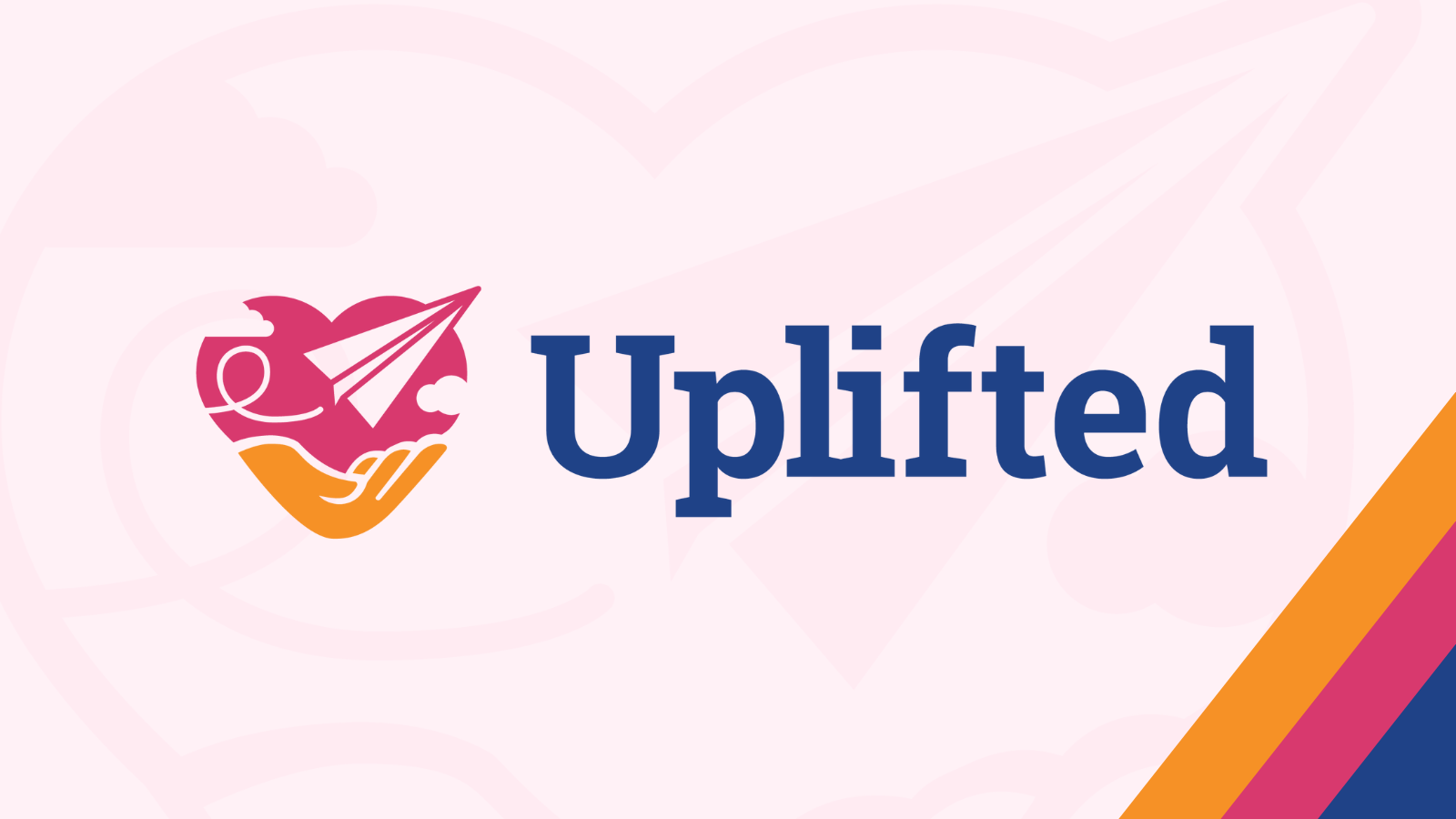 A graphic design of the "Uplifted" logo against a decorative background